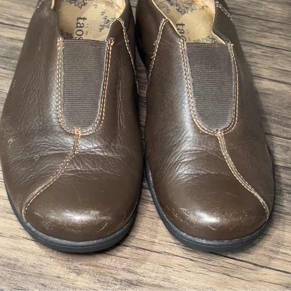 Taos Town Center Leather Dark Brown Slip On Comfort Shoes Flats Walking - Picture 8 of 15